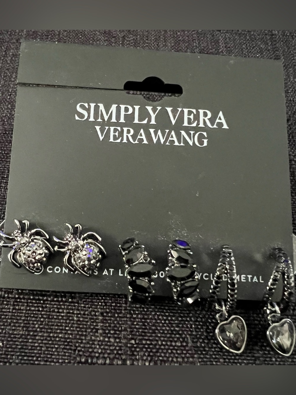 Kohl's Simply Vera Vera Wang Black Crystal Earring Set